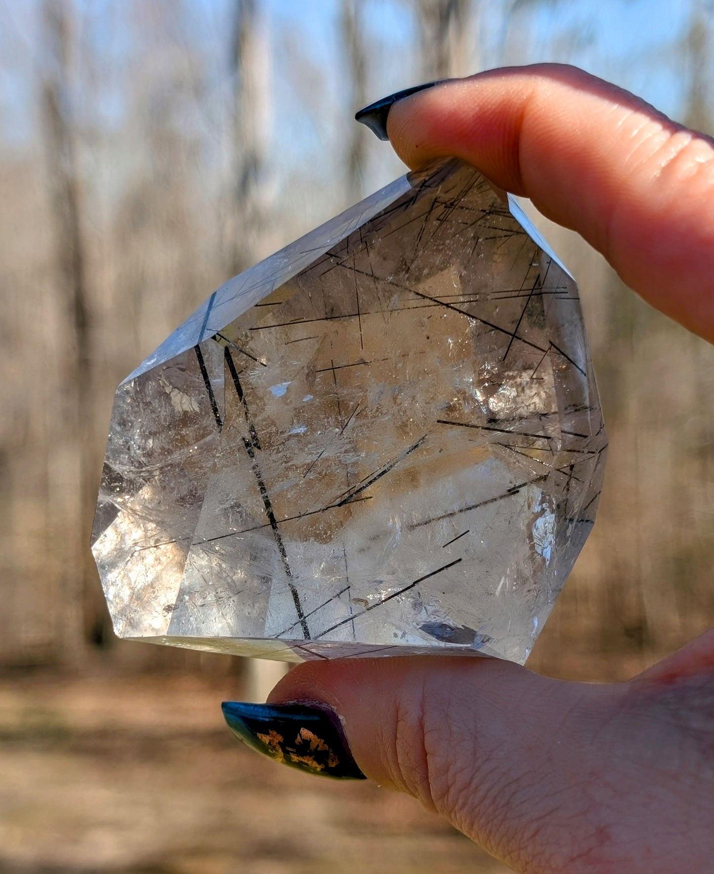 Beautiful Rutilated Clear Quartz Free Form with Rainbows