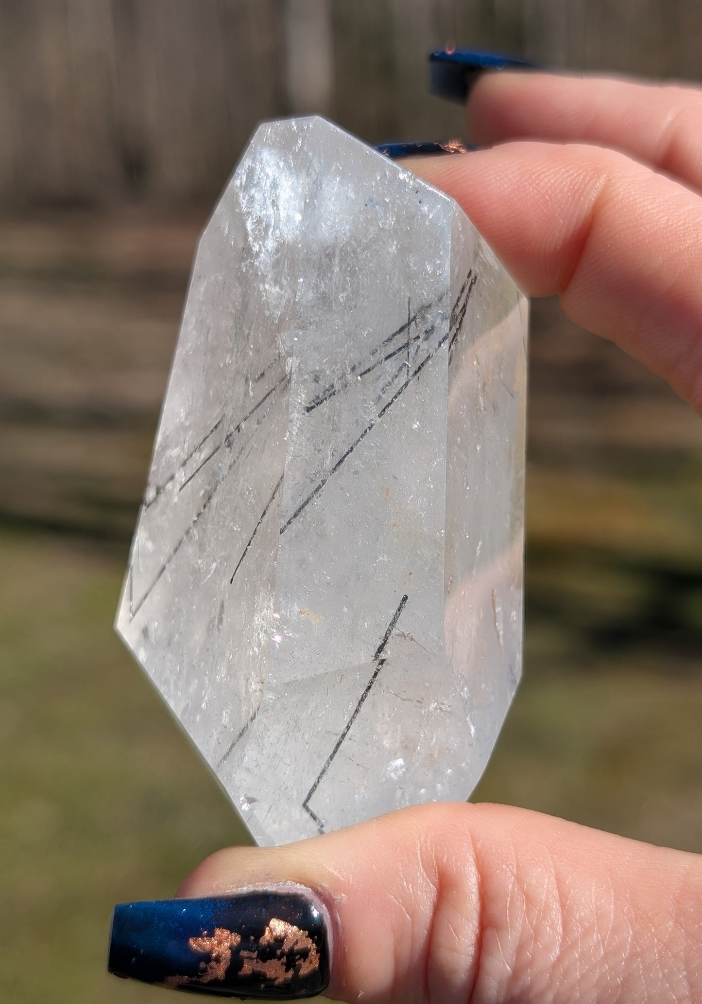 Beautiful Black Rutilated Milky Quartz Free Form