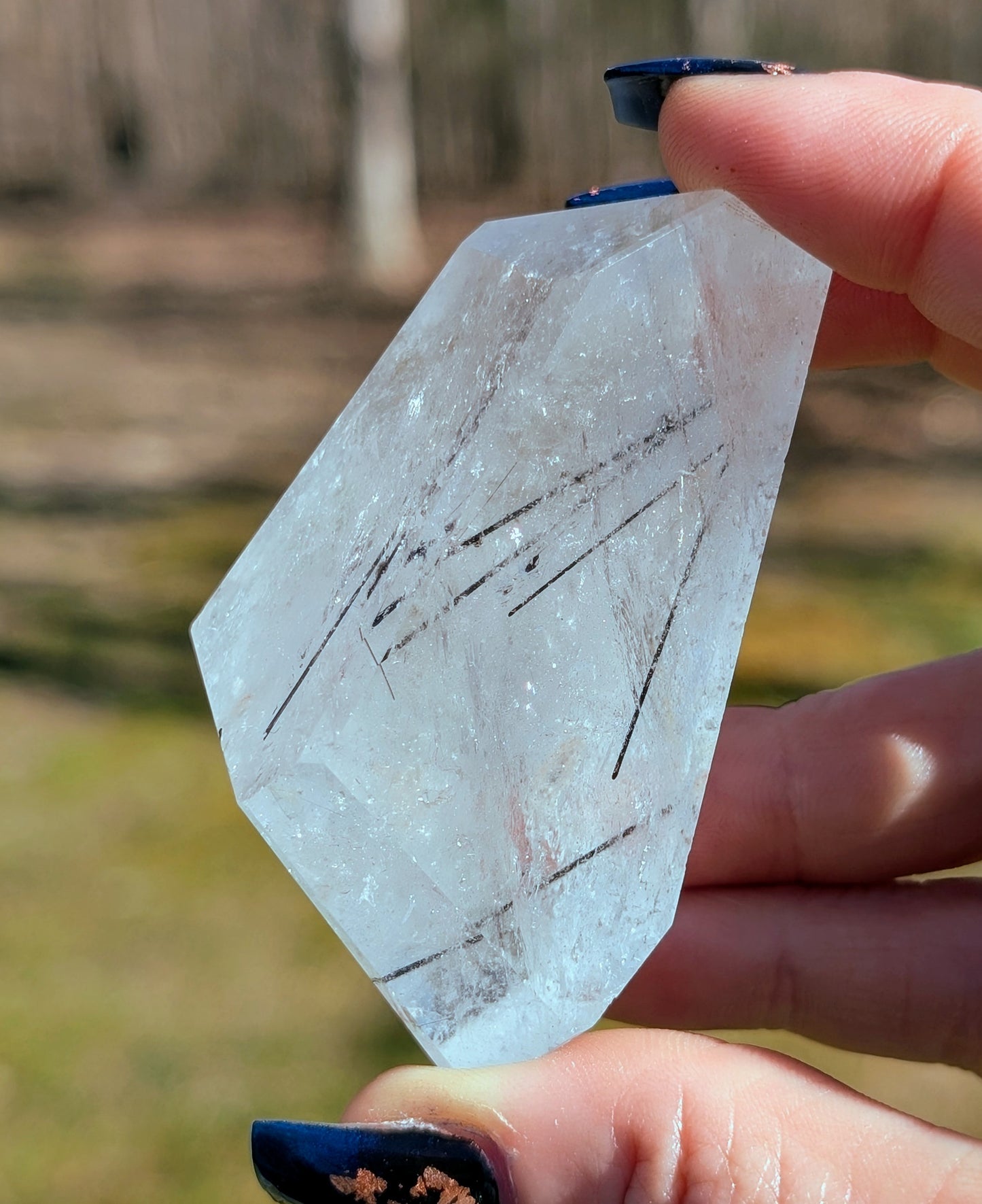 Beautiful Black Rutilated Milky Quartz Free Form