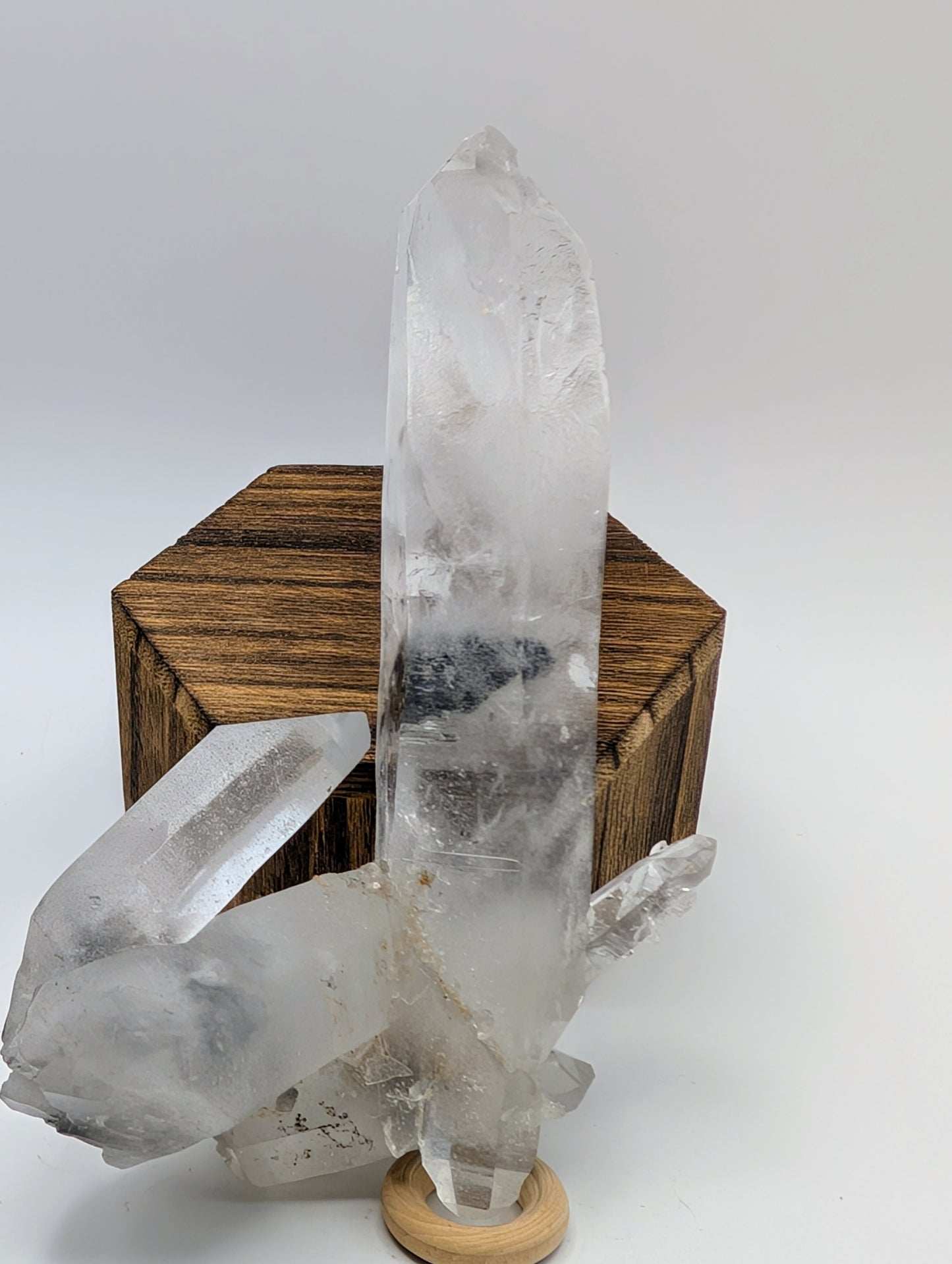 Tourmalinated Quartz Crystal Cluster Points