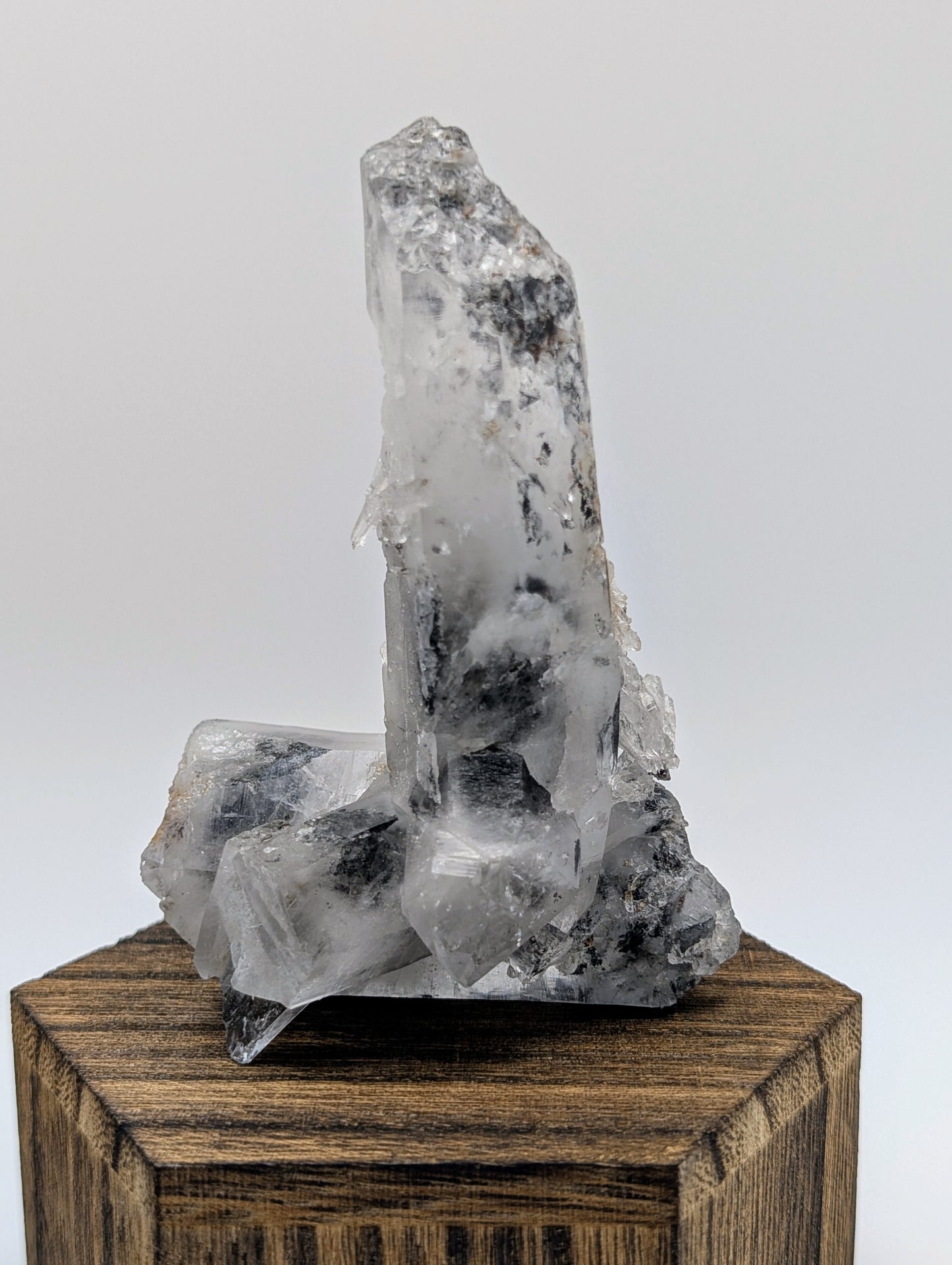 Tourmalinated Clear Quartz Crystal Cluster/Point