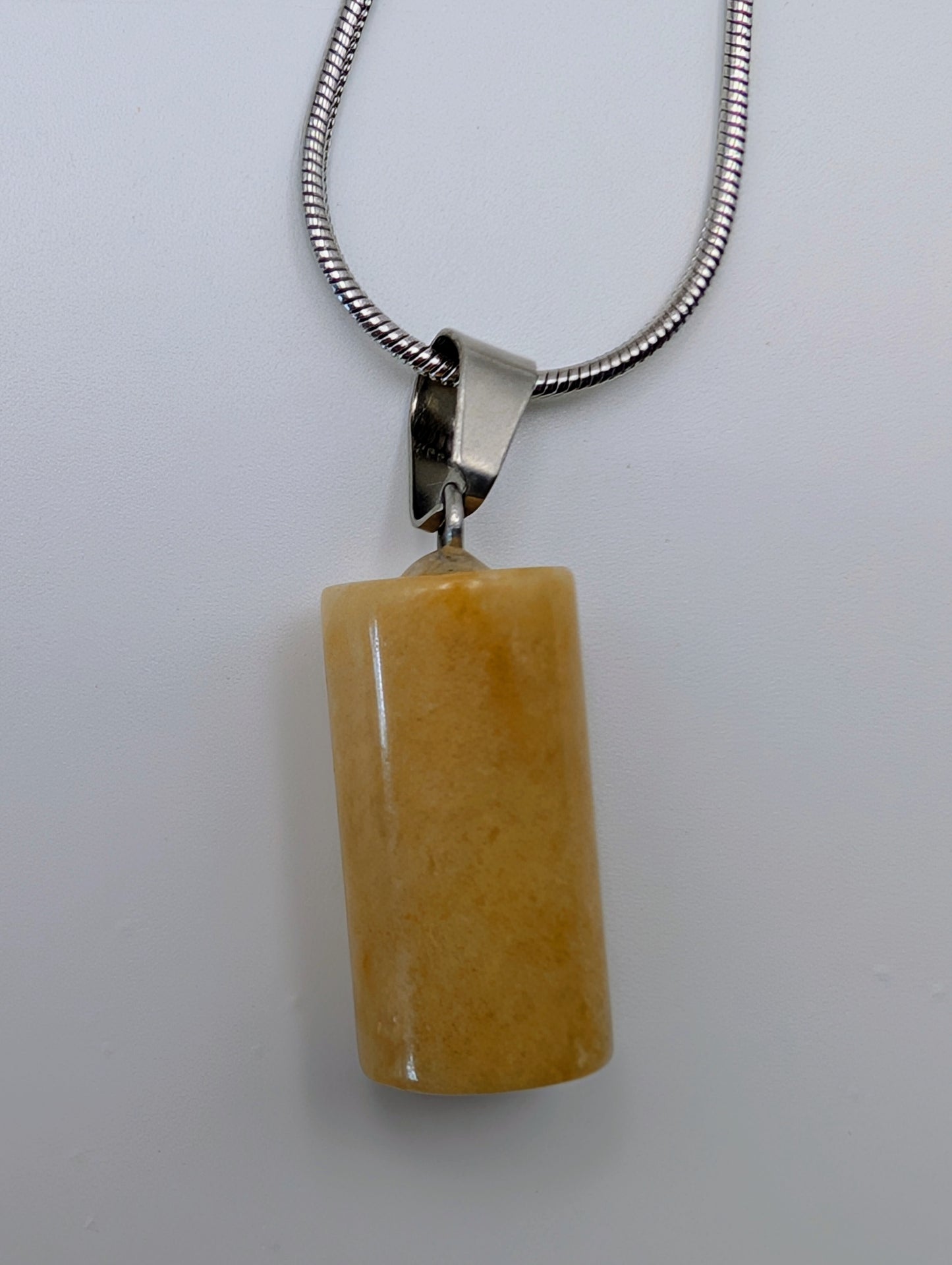 Crystal Barrel Bead Pendant Necklace on a 16" Silver Chain