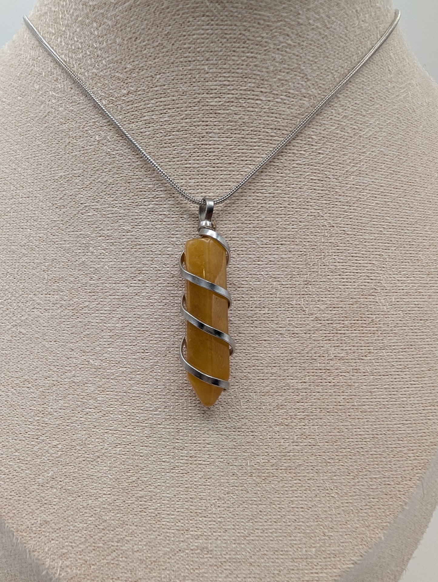 Crystal Point Pendant on Silver Chain