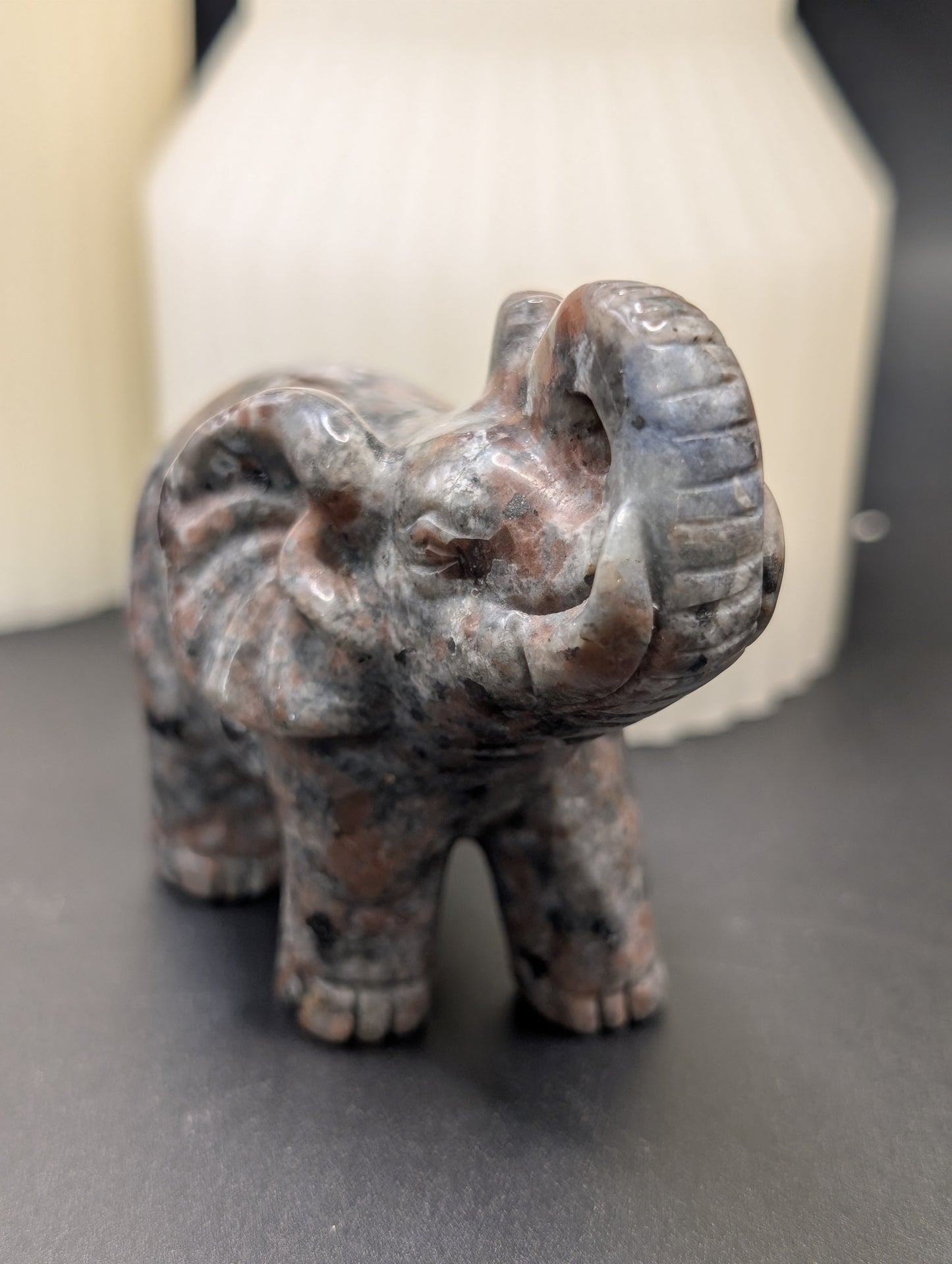 Yooperlite Elephant Carving - Figurine with Great UV Reaction!!
