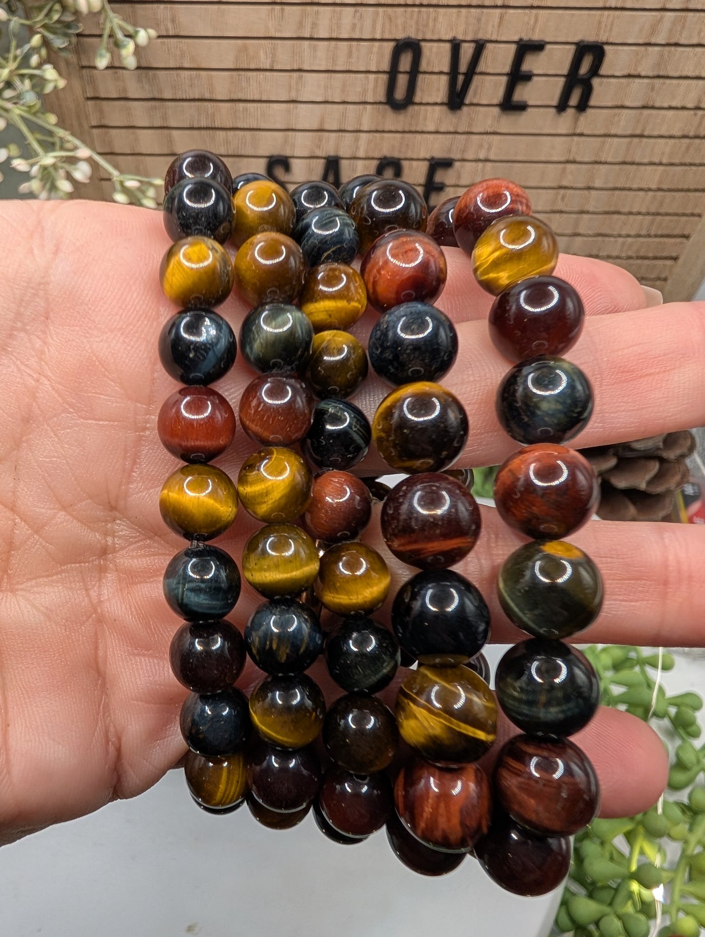 Colorful Tiger's Eye Beaded Bracelet