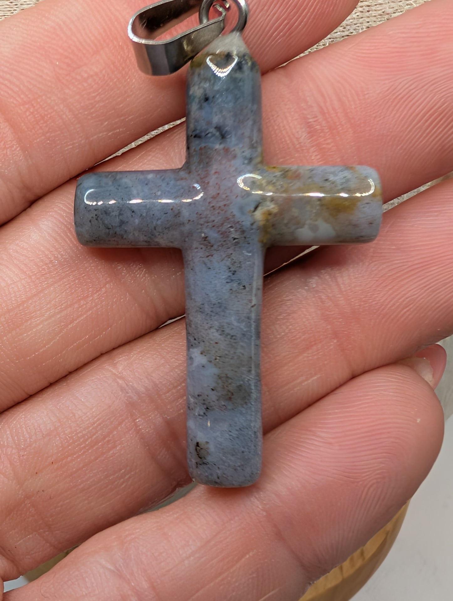 Crystal Natural Stone Cross Pendants - Gemstone Necklace