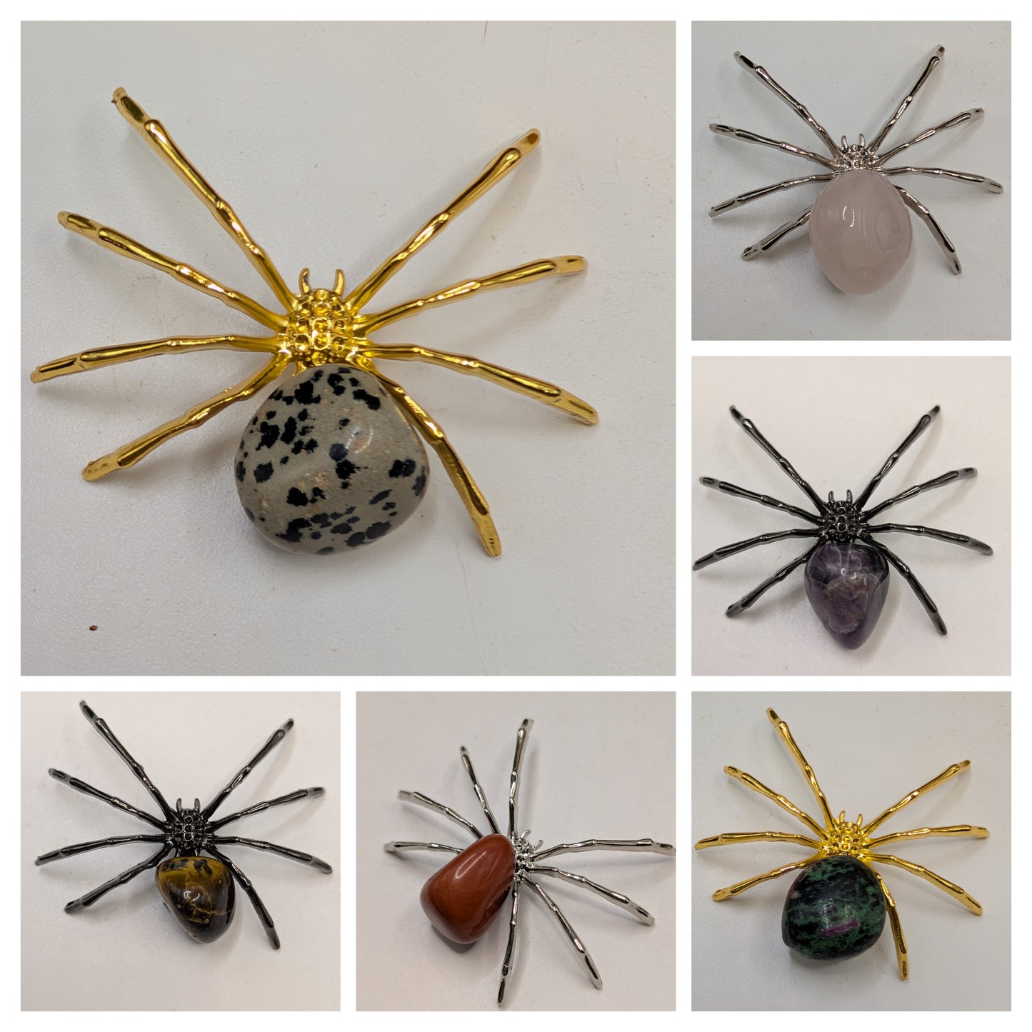 Crystal Spiders - Gemstone Healing Decor