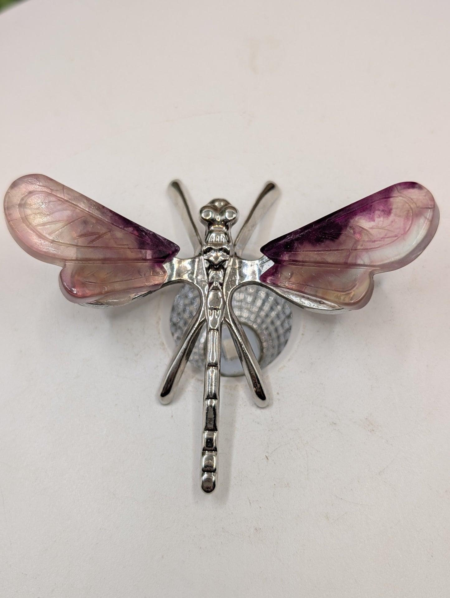 Fluorite Crystal Dragonflies - Gemstone Decor