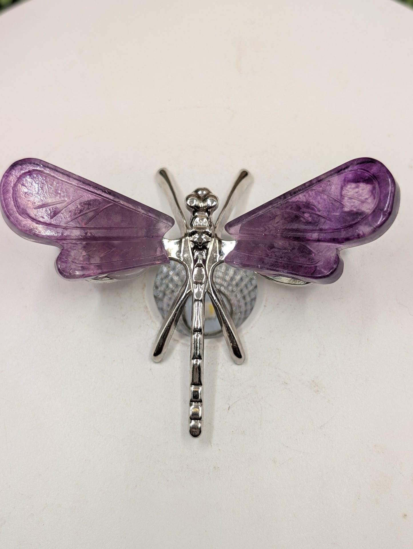 Fluorite Crystal Dragonflies - Gemstone Decor