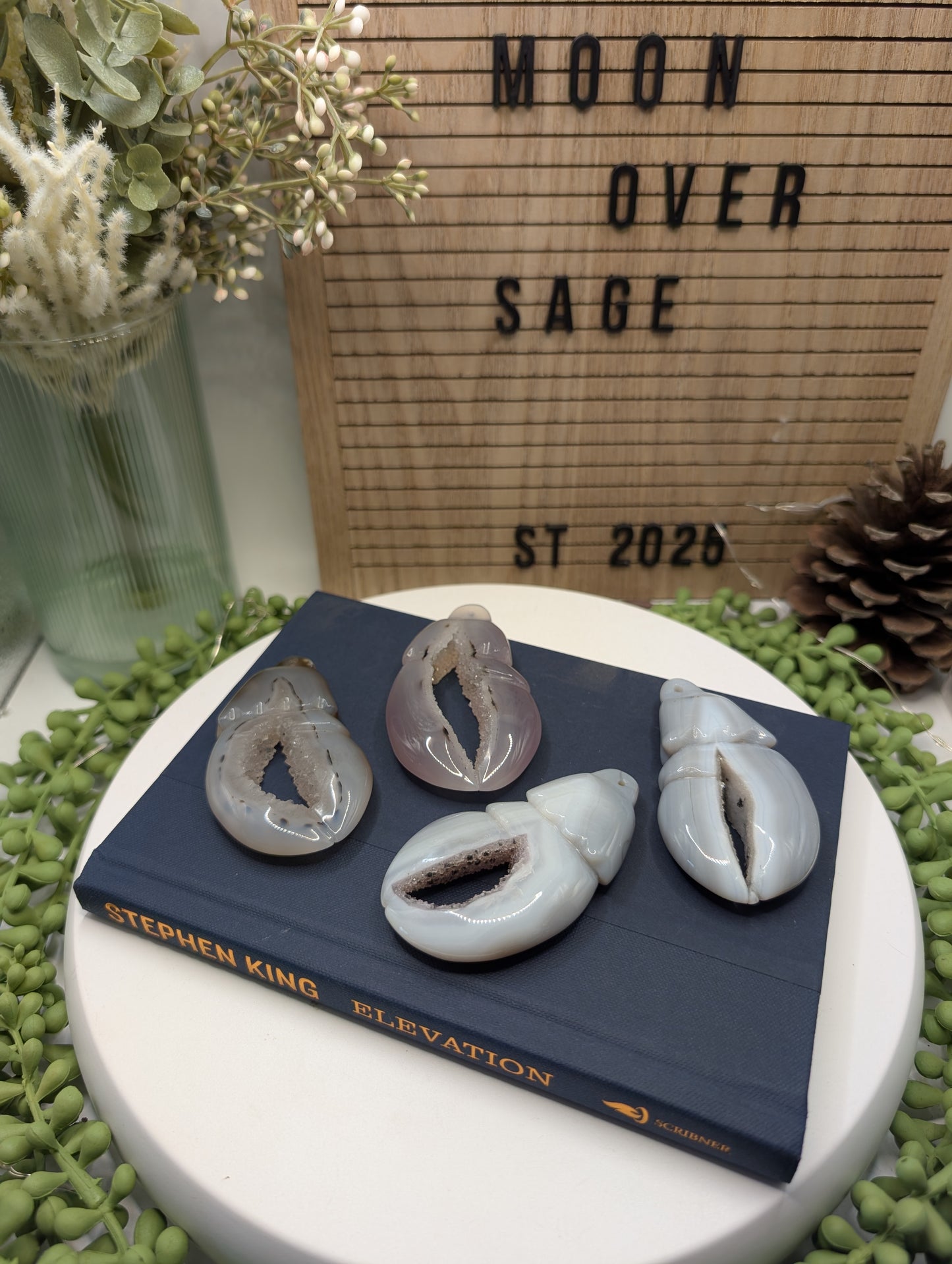 Druzy Agate & Quartz Lobster Claws