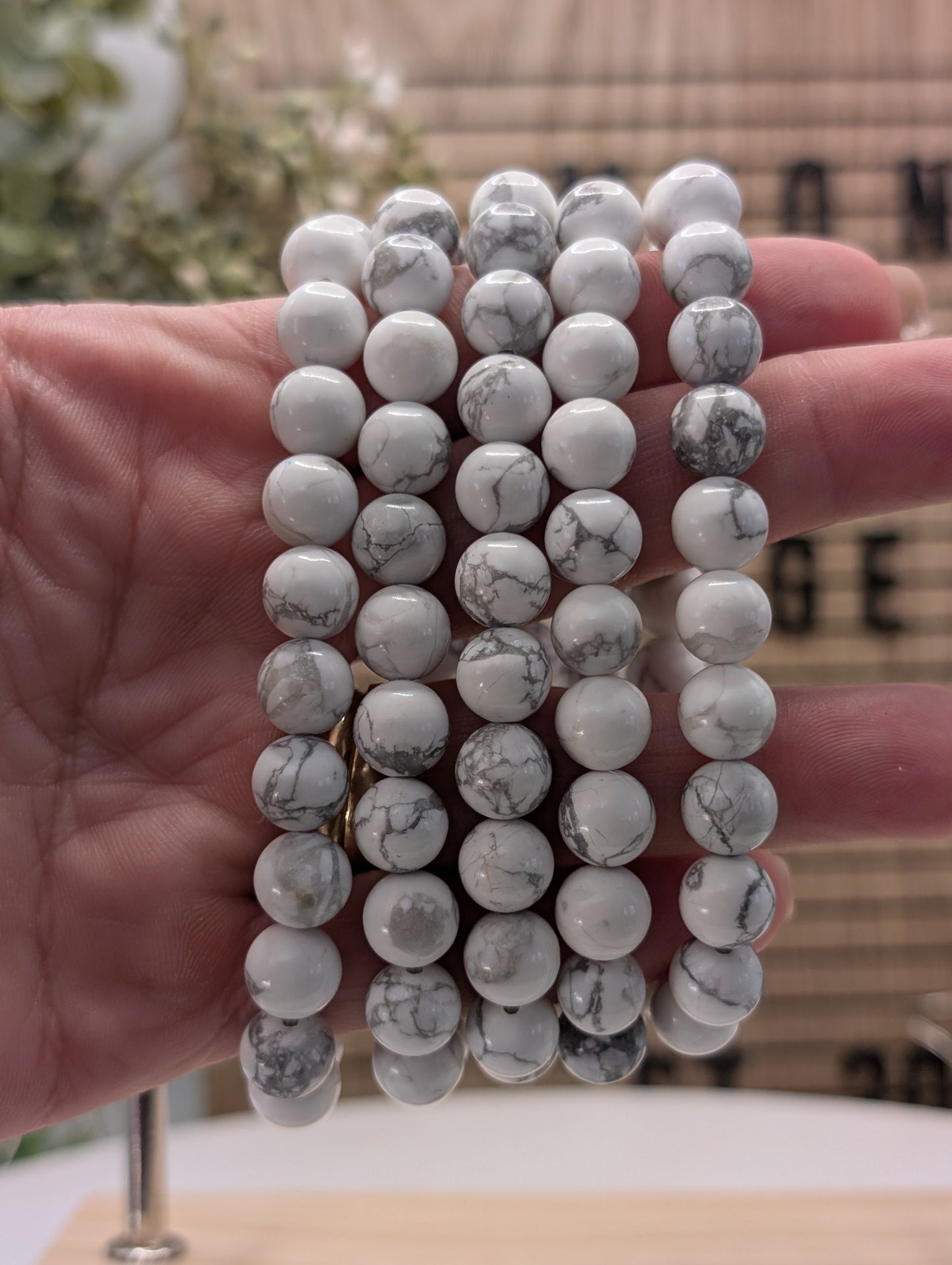 Howlite 8mm Beaded Bracelet - Healing Energy