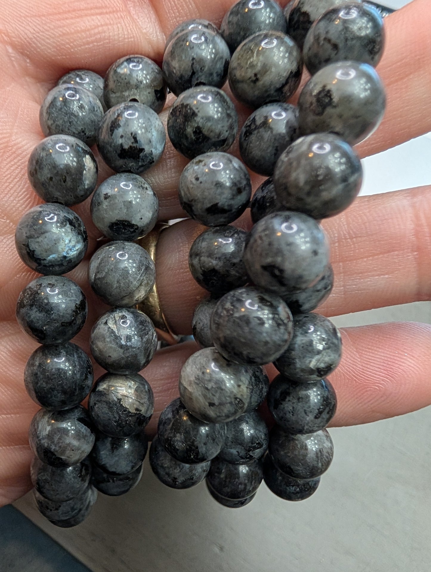 Larvikite Beaded Bracelet