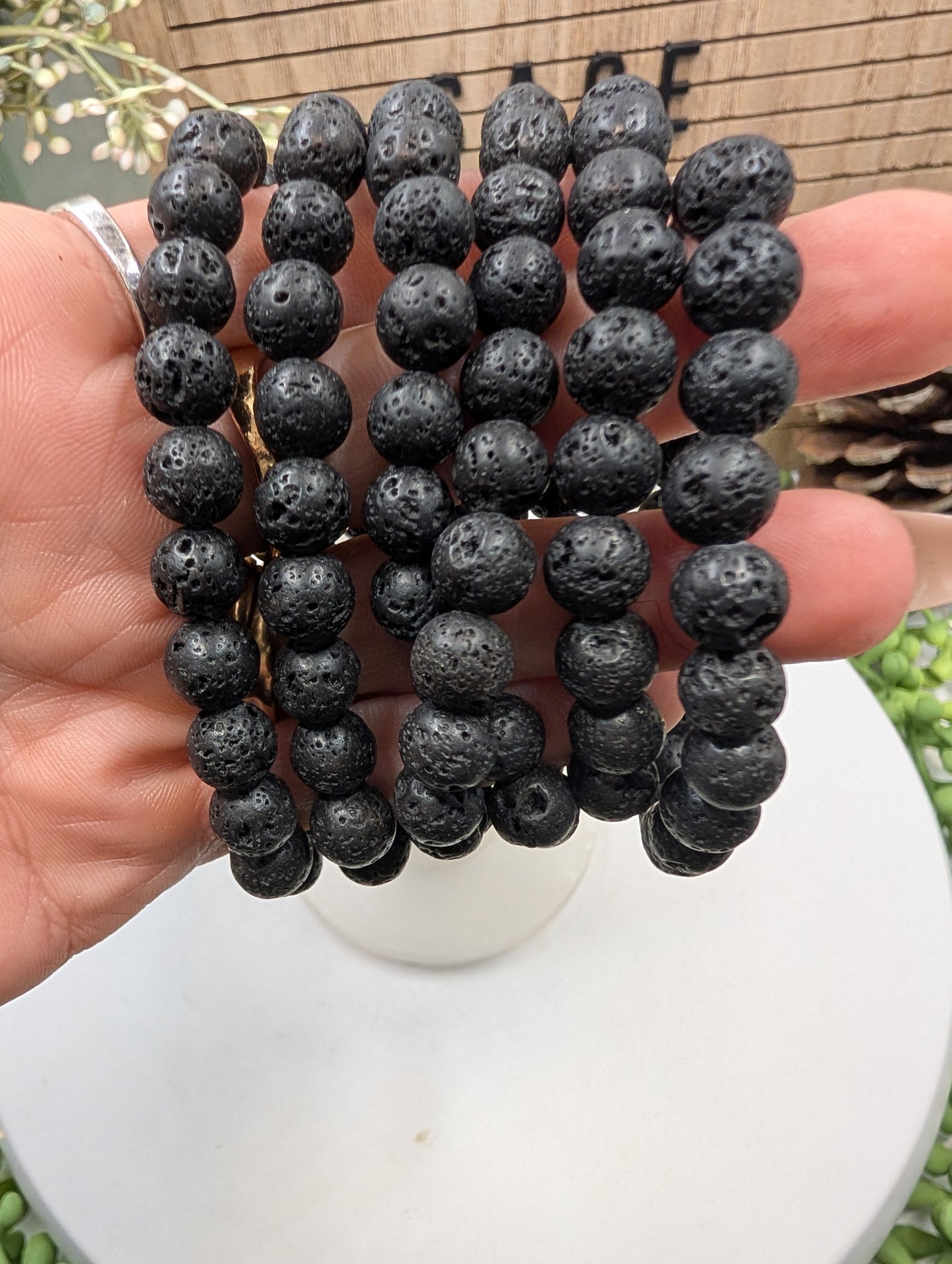 Lava Stone 10mm Beaded Bracelet