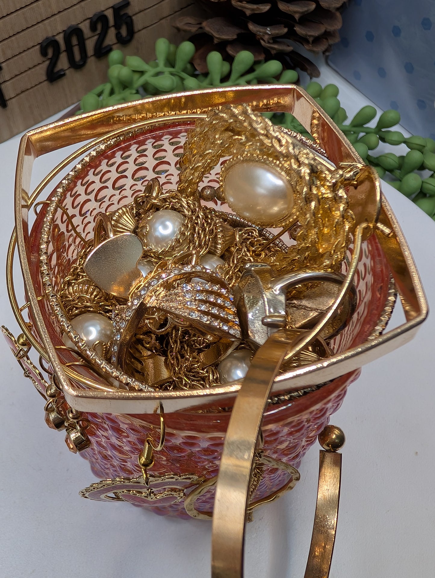 Mystery Jewelry Jar - Gold Tones