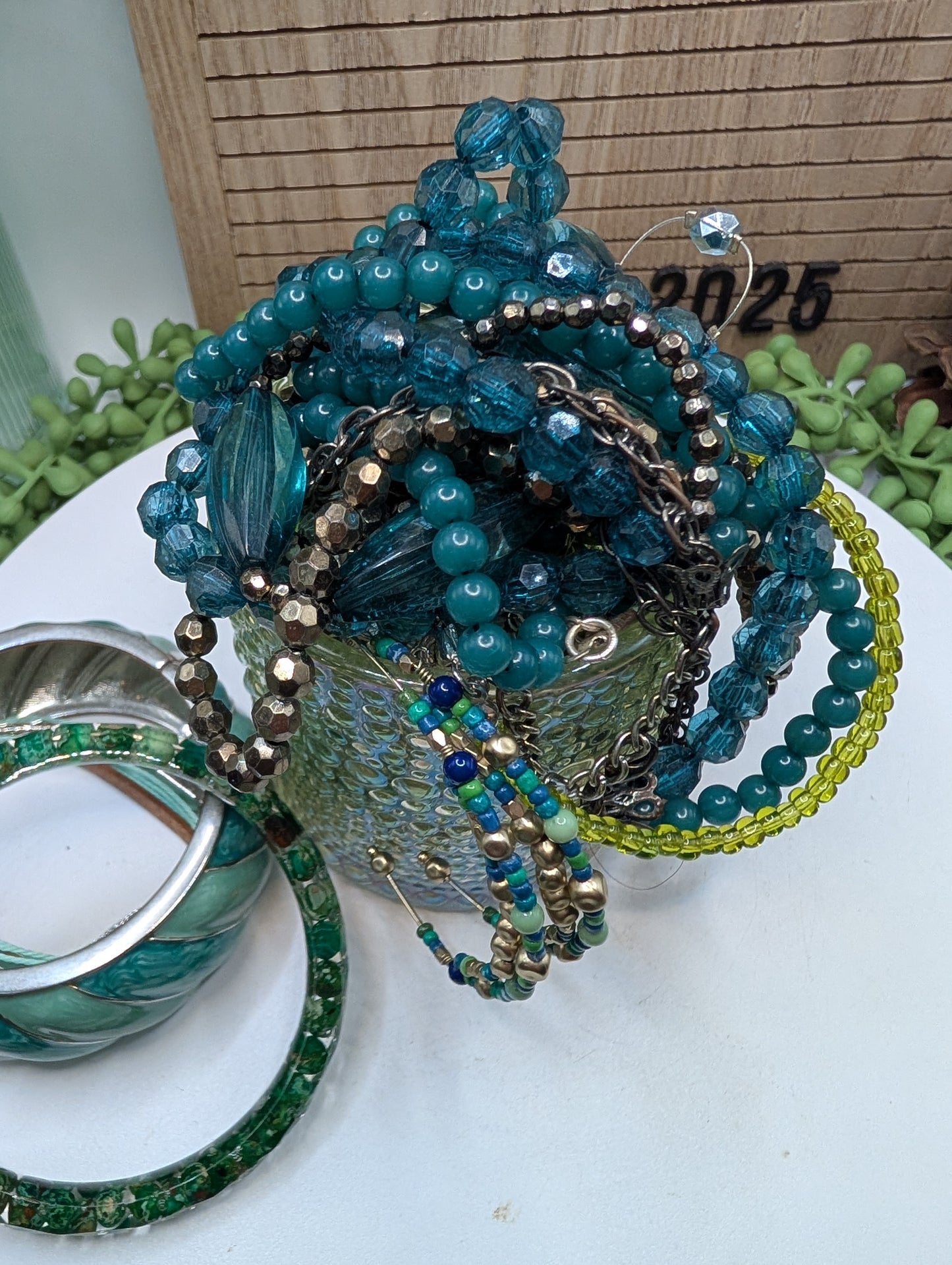 Mystery Jewelry Jar - Green Tones