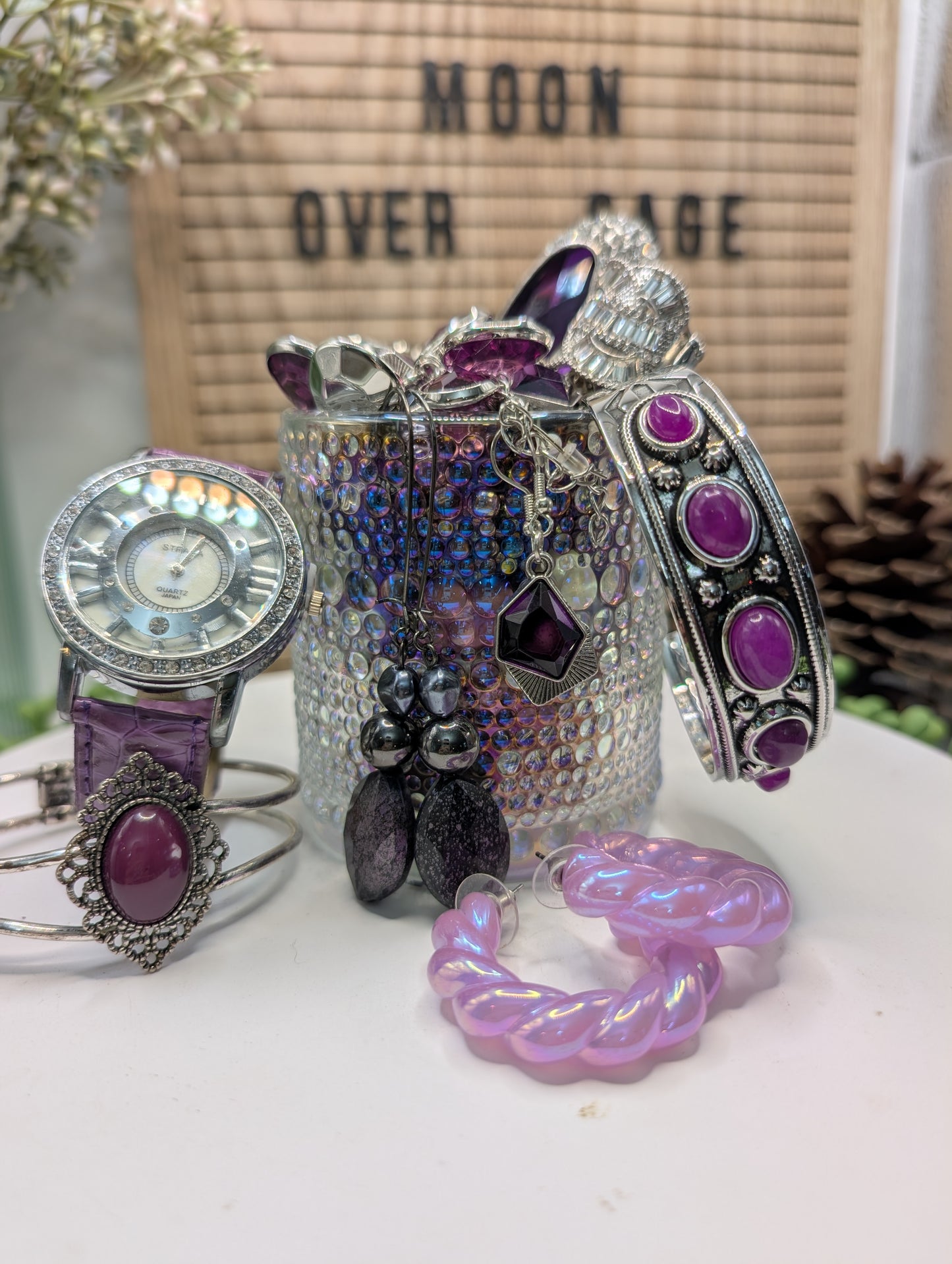 Mystery Jewelry Jar - Purple Tones