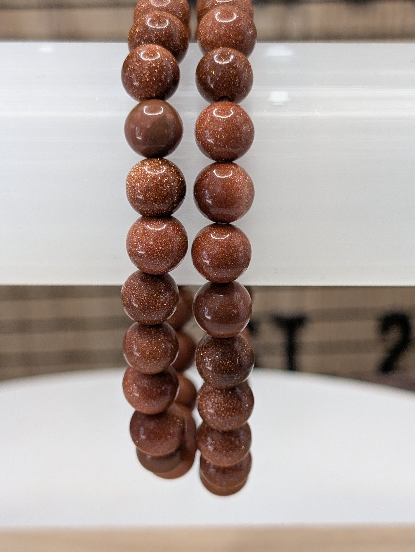 Red Sandstone 8mm Beaded Bracelet