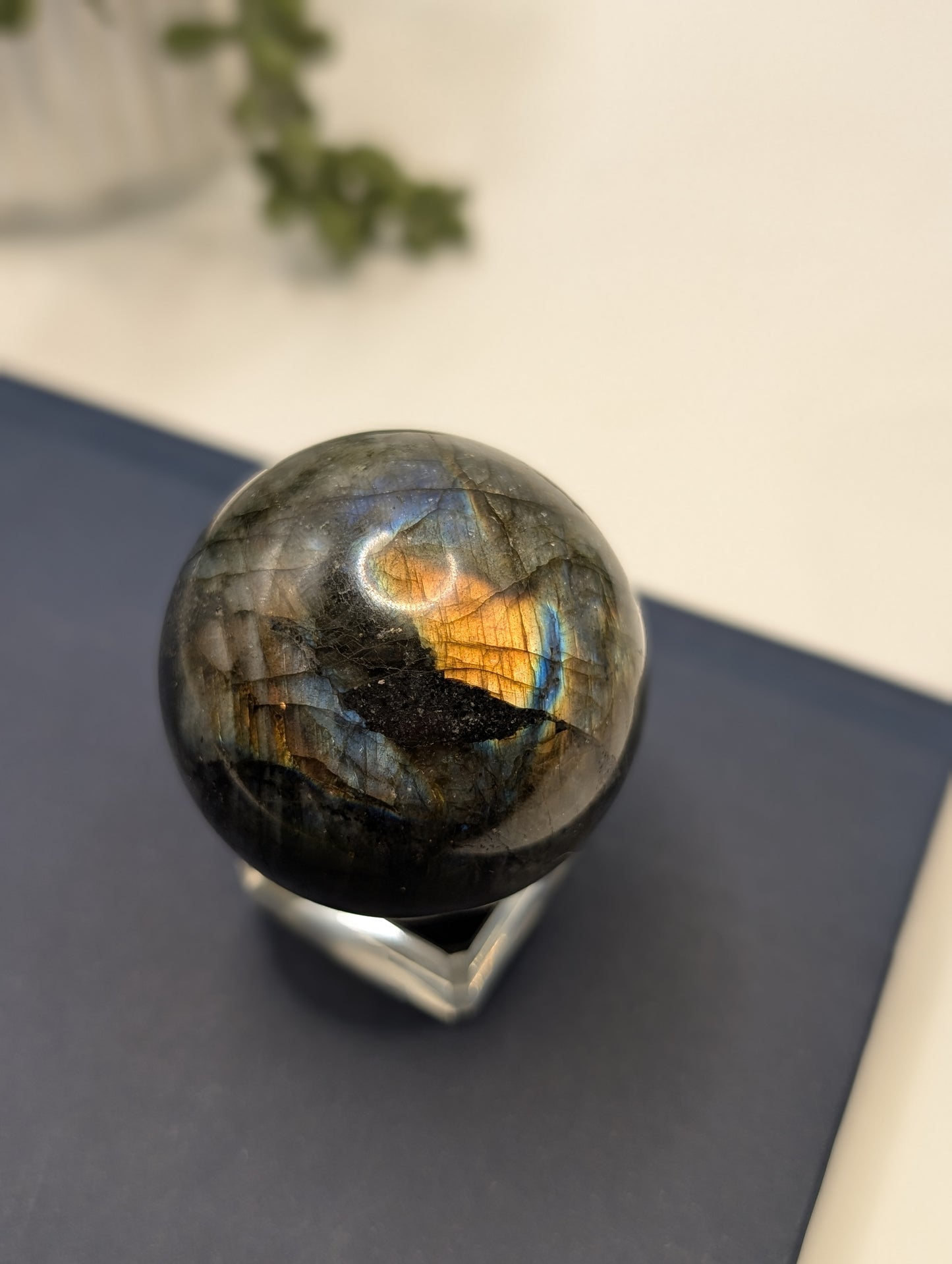 Labradorite Sphere - 45mm Blue & Gold Flashes!