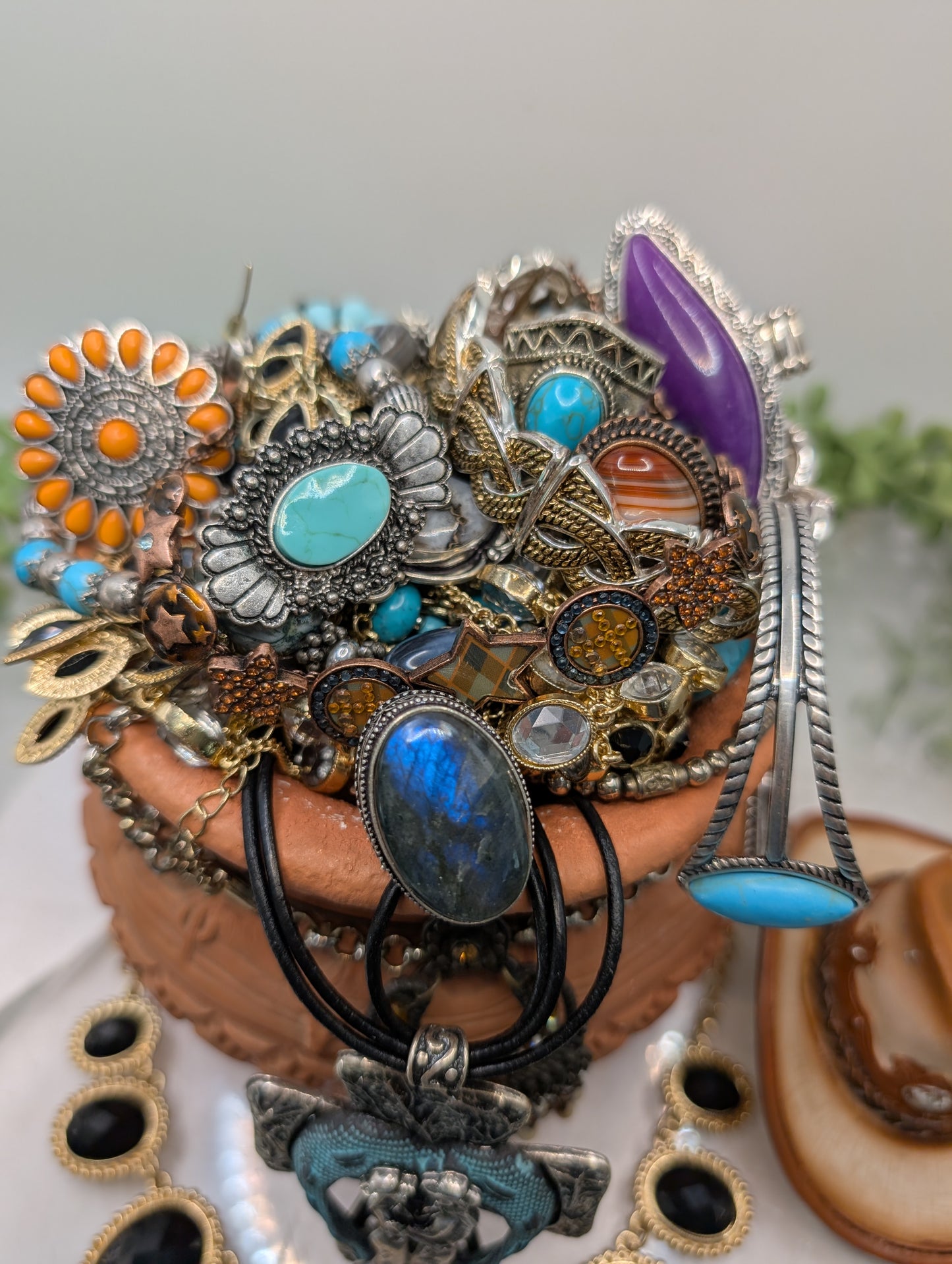 Western Sunset Jewelry Treasure Pot