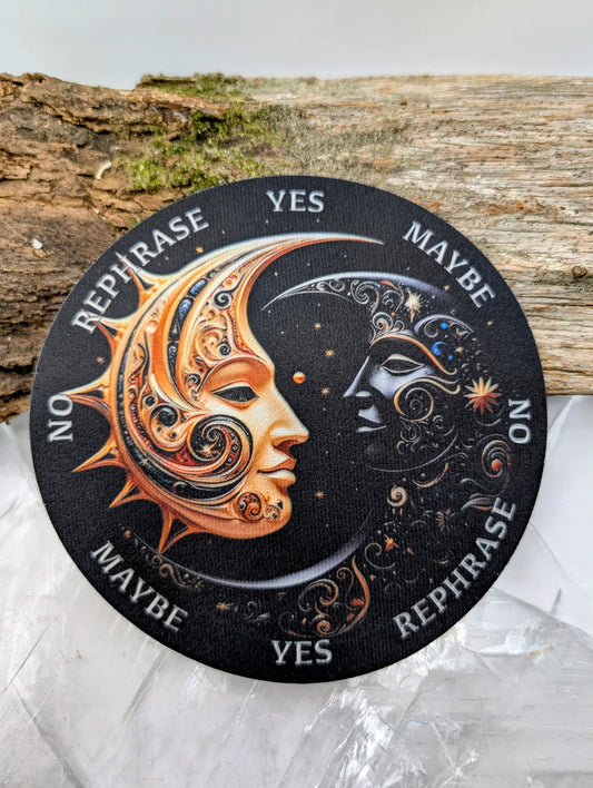 6 inch rubber Spirit Board with Yin Yang design