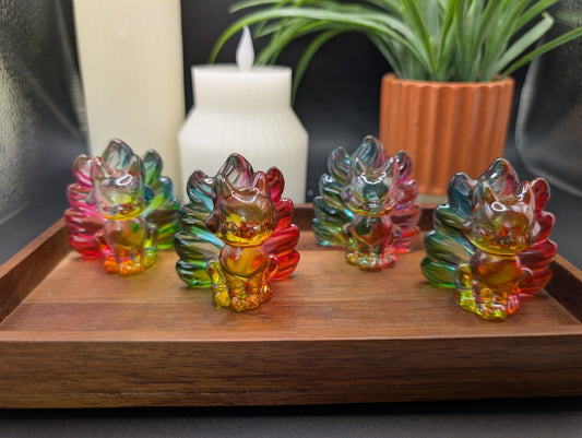 Nine Tail Fox in Aura Glass - Beautiful!