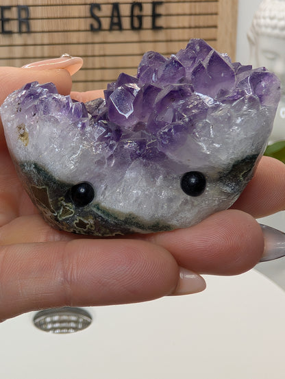 Amethyst Cluster Rock Buddies aka Hedgehogs - Up For Adoption!