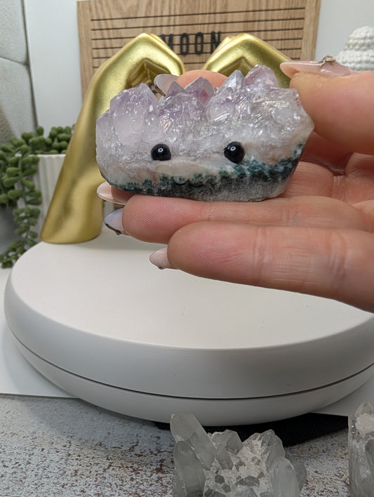 Amethyst Cluster Rock Buddies aka Hedgehogs - Up For Adoption!