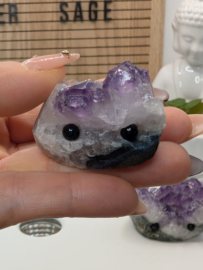 Amethyst Cluster Rock Buddies aka Hedgehogs - Up For Adoption!