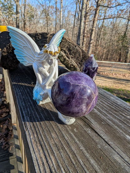 Amethyst Sphere & Scepter Bundle - With Fairy Stand!