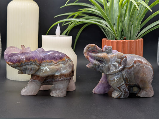 Amethyst & Agate Elephant Carving - Absolutely Stunning & Powerful!!!