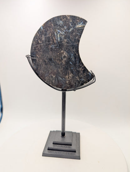 Astrophyllite Crescent Moon on Stand
