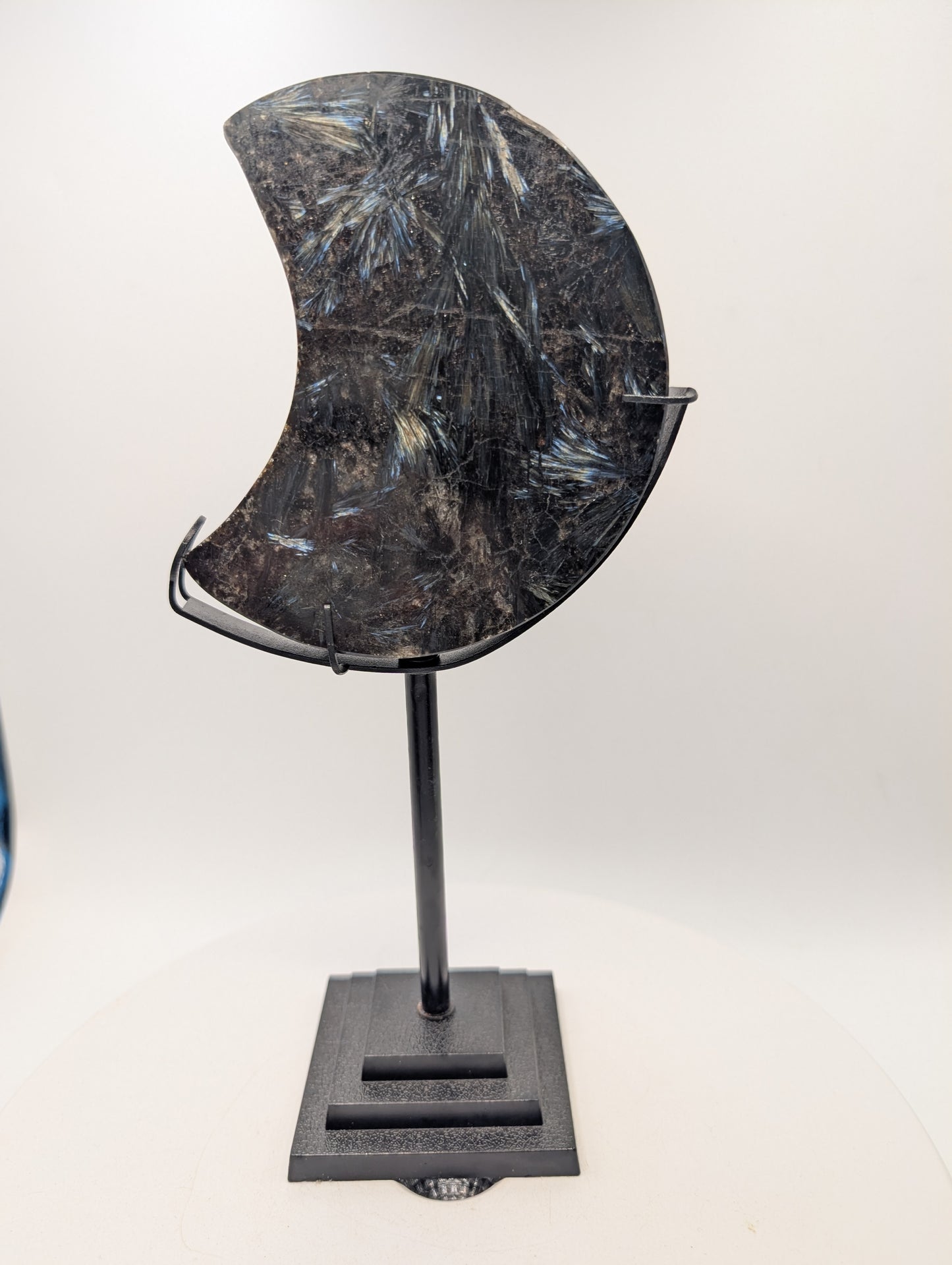 Astrophyllite Crescent Moon on Stand