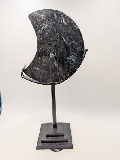 Astrophyllite Crescent Moon on Stand