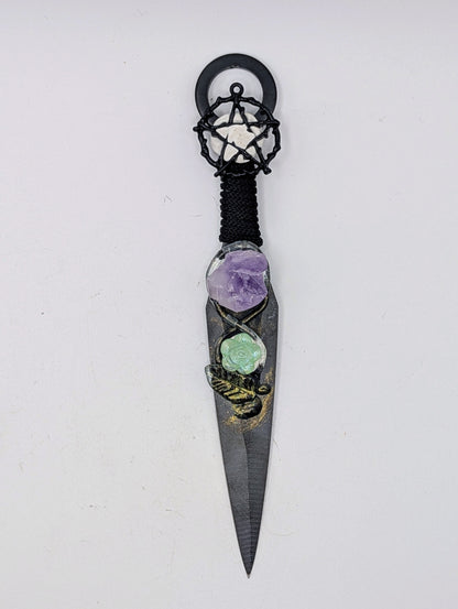 Metal & Crystal Daggers/Athames - Ritual Blades 6"