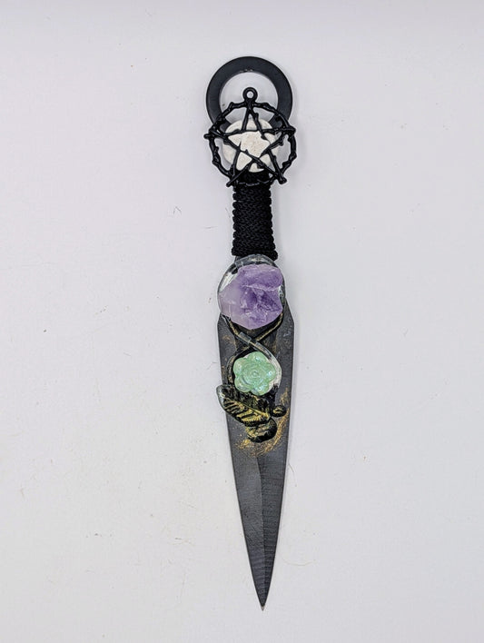Metal & Crystal Daggers/Athames - Ritual Blades 6"