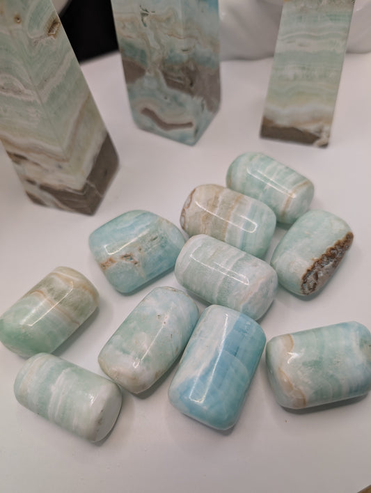 Caribbean Calcite "Barrel Shaped" Tumbles - Extremely Rare Shape - High Quality Stones from Pakistan!