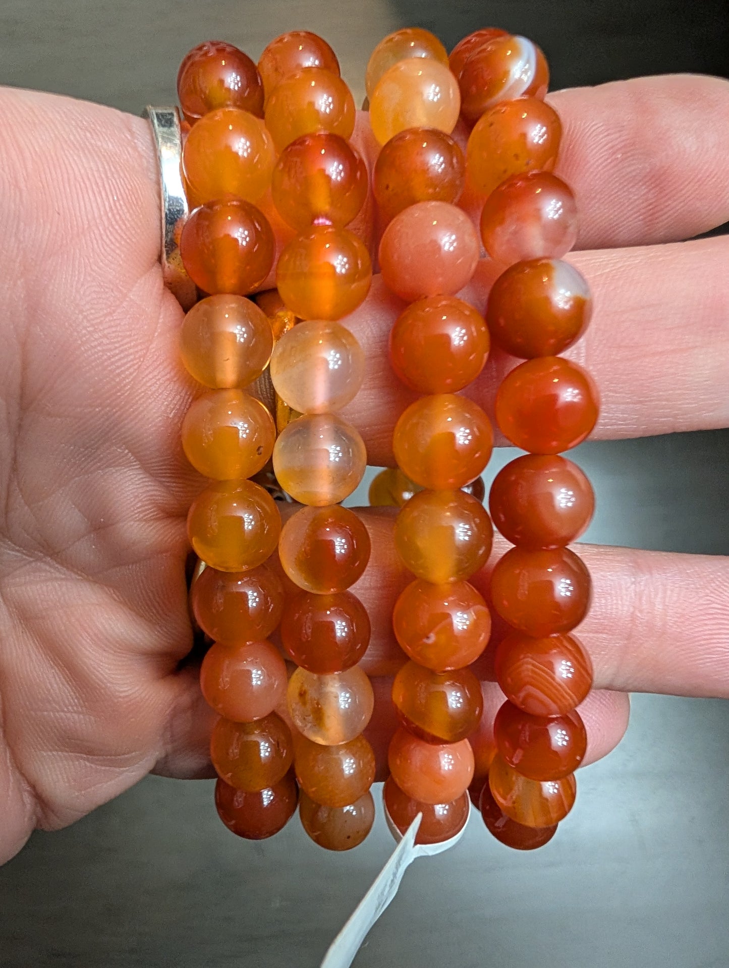 Carnelian 8mm Beaded Bracelet