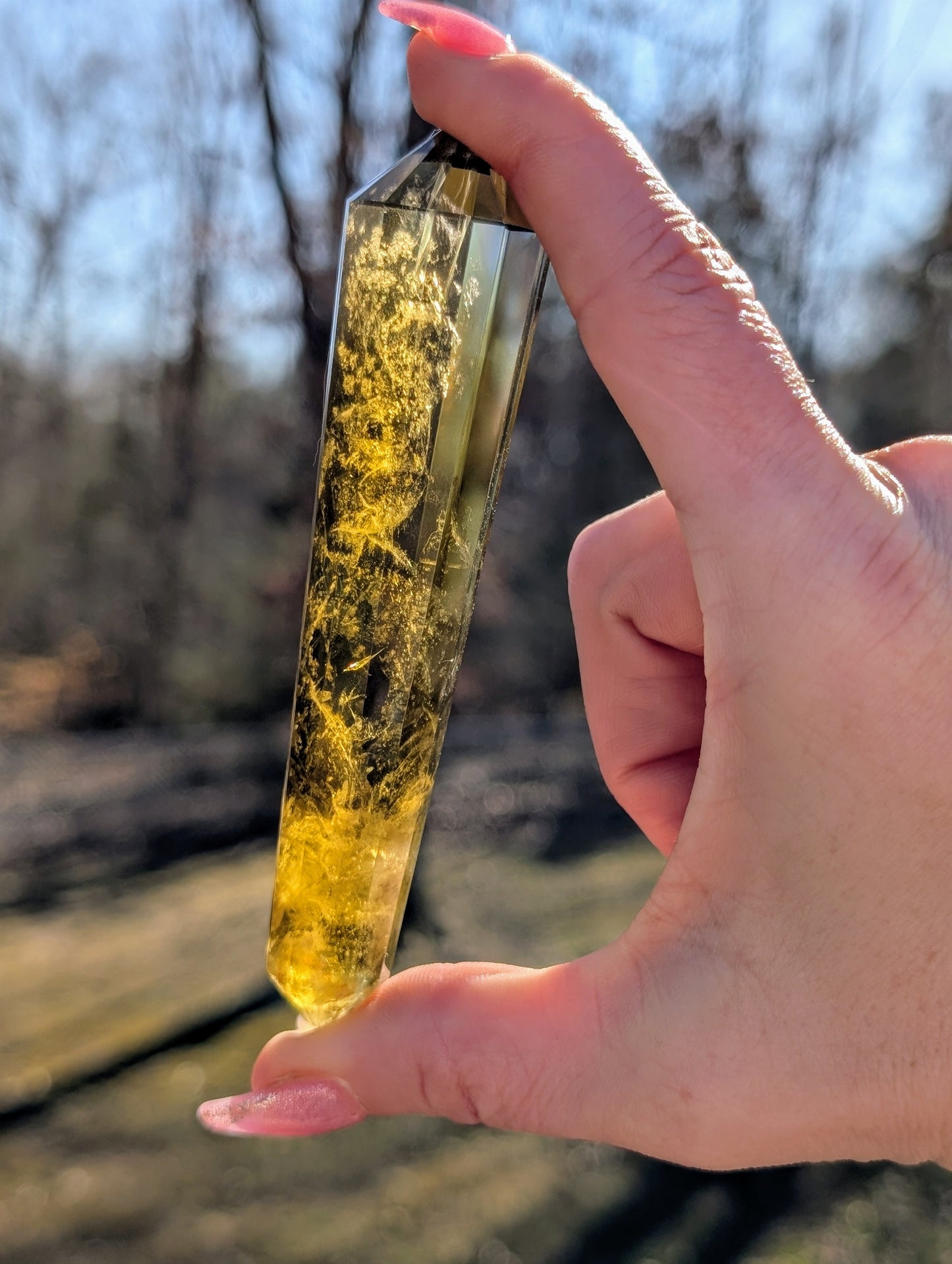 Vogel Citrine Multi-Faceted Crystal Wand with Amazing Clarity!