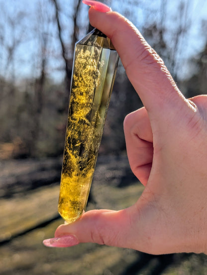 Vogel Citrine Multi-Faceted Crystal Wand with Amazing Clarity!