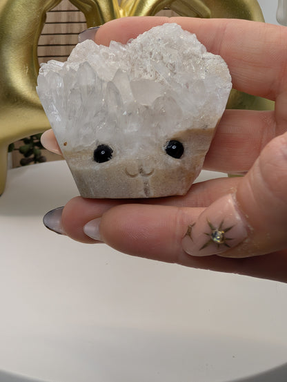 Clear Quartz Crystal Cluster Rock Buddies aka Hedgehogs - Up For Adoption!