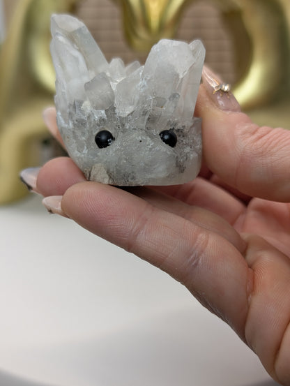 Clear Quartz Crystal Cluster Rock Buddies aka Hedgehogs - Up For Adoption!