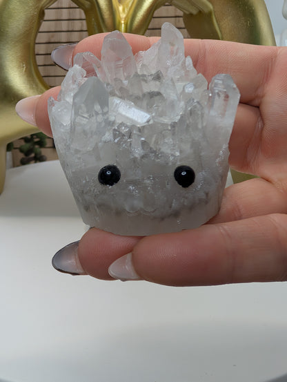 Clear Quartz Crystal Cluster Rock Buddies aka Hedgehogs - Up For Adoption!