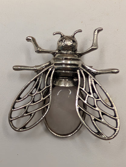 Crystal Bee Pendants & Brooch Pins - Gemstone Insect Jewelry