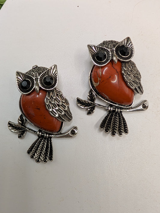 Silver & Crystal Owl Pendants - Gemstone Jewelry