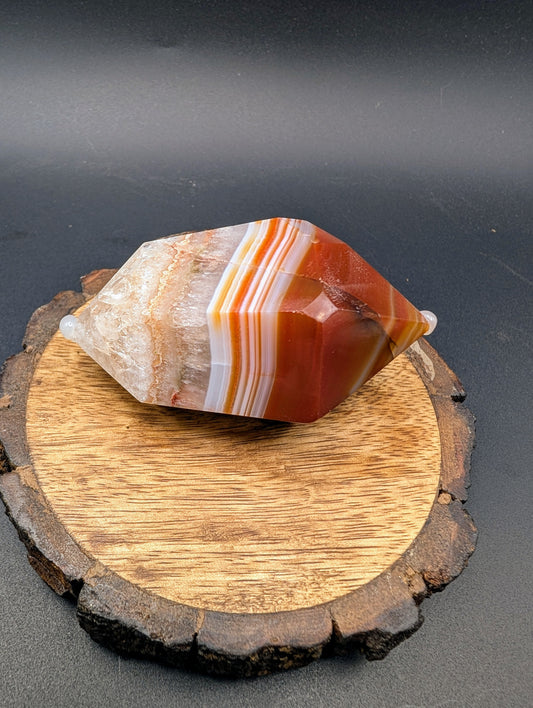 Druzy Carnelian With Quartz Double Terminated Points