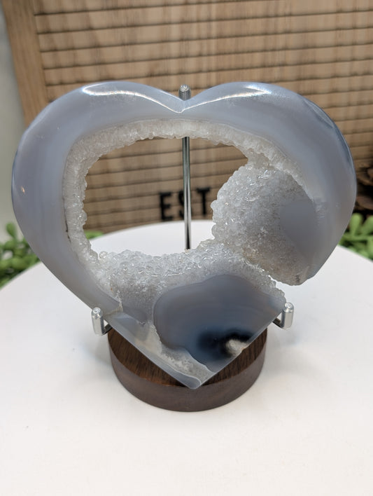 Large Druzy Agate Heart