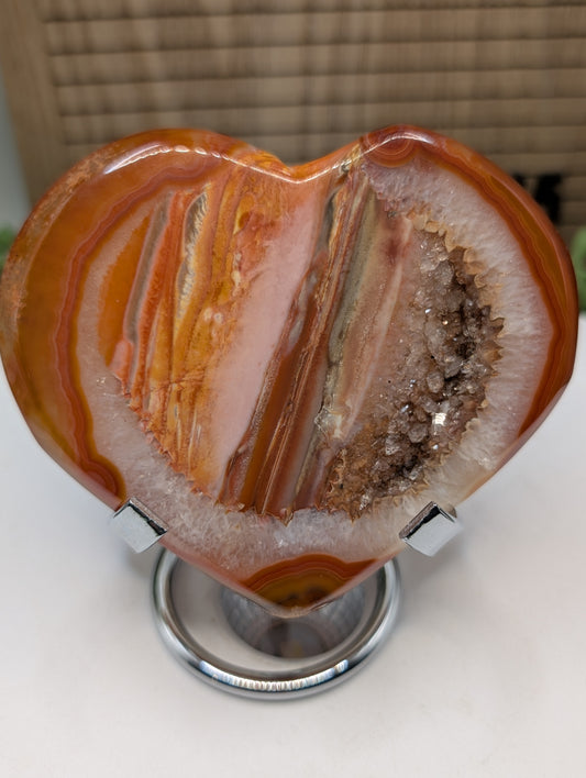 Carnelian Druzy Heart