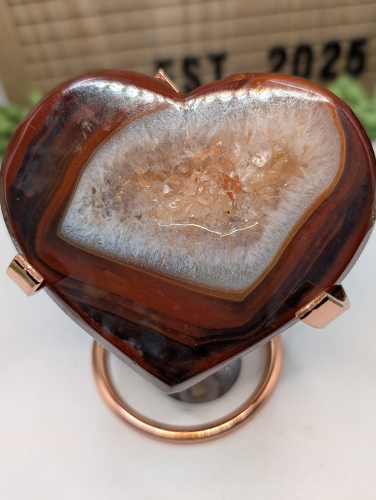 Carnelian Druzy Heart