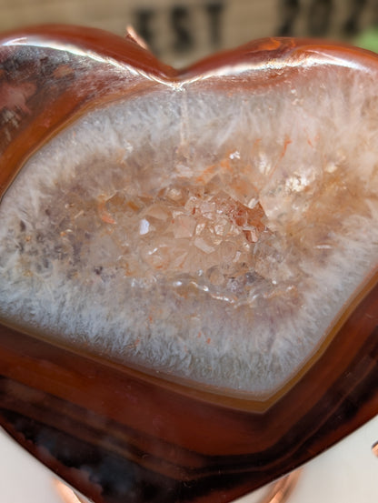 Carnelian Druzy Heart