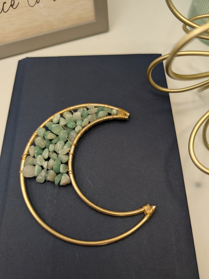 Copper Crescent Moons with Crystal Chips - Embrace the Celestial Magic!